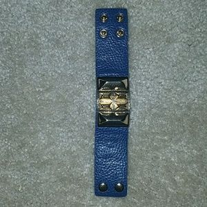 Blue and gold stud bracelet